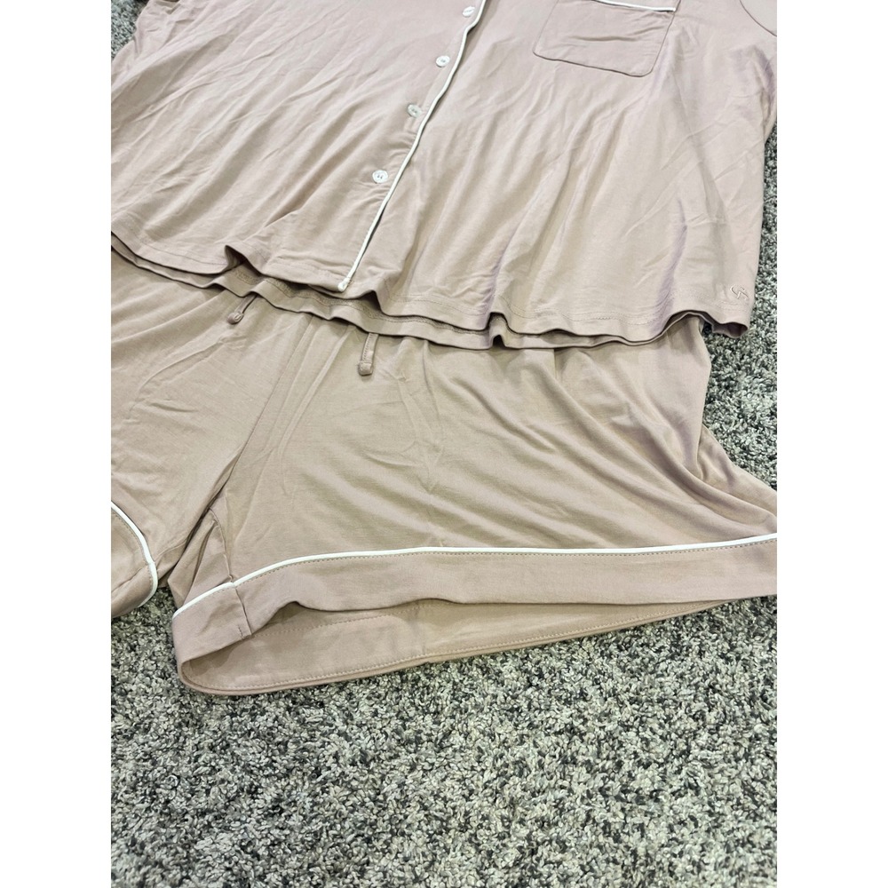 Cozy Earth Women Bamboo Pajama Short Set Blush Pink XXXL 3XL New - Picture 5 of 16